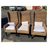 Group of three Woven Coastal style high back