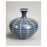 Signed art floral vase