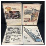 Group of vintage magazine advertisements