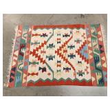 Vintage handmade Turkish kilim colorful rug