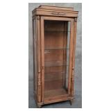 Contemporary walnut veneer display cabinet