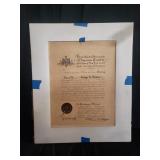 Vintage legal certificate