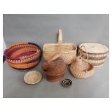 Group of woven baskets