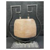 Vintage wood on metal base hanging bell