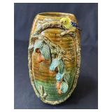 Vintage hand painted ceramic vase