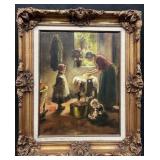 Vintage framed and signed oil on canvas painting