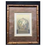 Framed vintage Chinoiserie style print