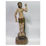 Pre-colonial style 1947 carved wood Santo