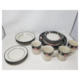 20 pcs Black Satin China set