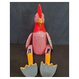 Hand crafted  rooster figure with articulating