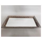 Vintage glass and brass perfume tray