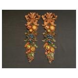 2 vintage Syroco wall art decor plaques MCM