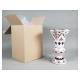 Vintage Bohemian glass hand painted vase