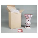 Vintage Bohemian glass hand painted vase