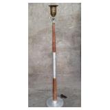 Art Deco aluminum, glass and walnut torchiere