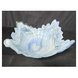 Blue swirl art glass center bowl