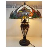 Clavillia Tiffany style stained glass table lamp