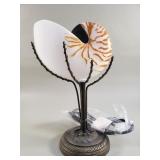 Nautilus table lamp with an art glass shell shade