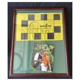 Framed Tom Watson autographed flag