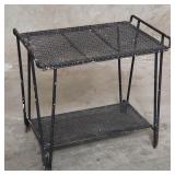 Mid-century Modern iron tiered side table