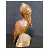 Vintage hand carved ironwood pelican figure