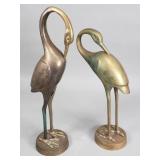 Pair of mid century brass cranes