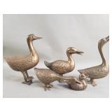 Vintage brass ducks
