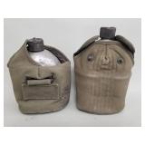 Pair of vintage military canteens