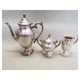 Rogers & Son 'Spring Flower' silver plate tea set