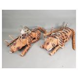 Pair of vintage hand painted wood puppets