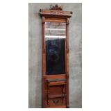 Victorian antique Eastlake walnut hall mirror