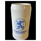 Large Löwenbräu München ceramic beer stein