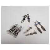 4 pairs of sterling silver earrings