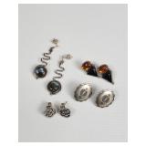 4 pairs of sterling silver earrings