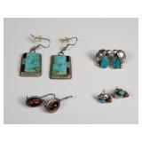 Sterling silver turquoise, onyx, and coral