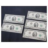 1976 sequential serial number $2 bills