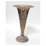 Antique sterling silver weighted base trumpet vase
