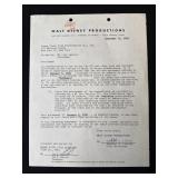 Walt Disney 1956 Fantasia distribution contract