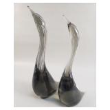 Pair of vintage Murano style duck figurines