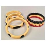 4 vintage Bakelite bracelets by Christopher Dombe