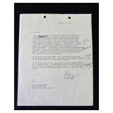 Gregory Peck signed letter