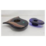 Pair of Szrely 2003 Ikebana glass flower vases