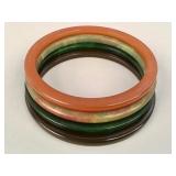 4 vintage thin Bakelite bangles
