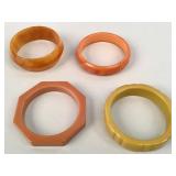 4 vintage Bakelite bracelets