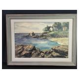 Signed Elmer Wachtel Vintage watercolor on board