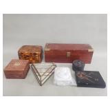 Group of vintage trinket and jewelry boxes