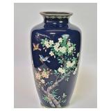 Vintage Japanese cloisonne vase with birds and