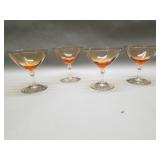 Four vintage Fostoria amber glasses
