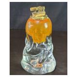 Vintage clear and orange Sommerso art glass