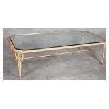 Minton Spidell-style iron coffee table with g